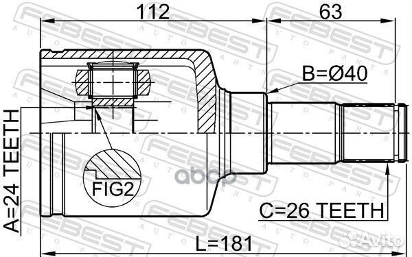 2111-TC7LH шрус внутренний левый к-кт Ford Tra