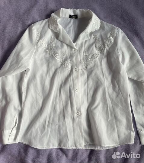 Белая рубашка с воротничком винтаж