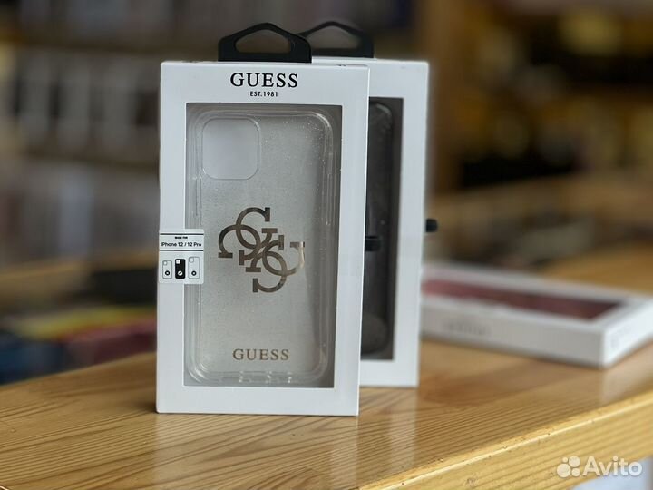 Чехол guess 4G glitter BIG logo