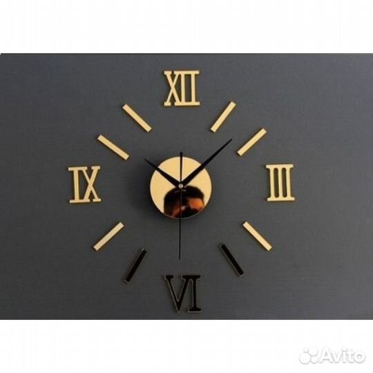 Настенные часы самоклеящиеся «Римские Цифры» (зерк