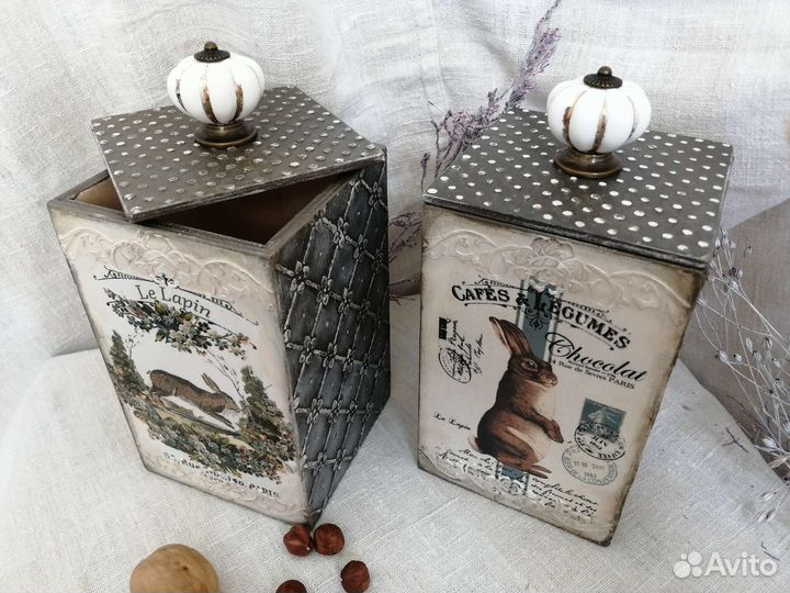 Короб для хранения сыпучих продуктов Заяц Кролик