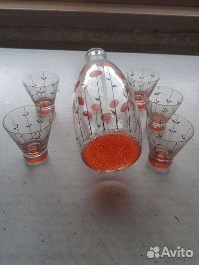 Графин со стопками советский стеклянный