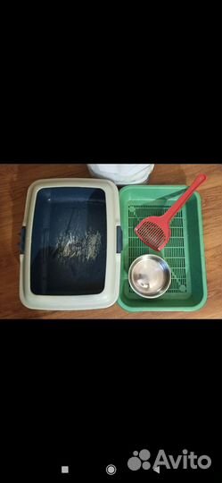 Лотки, наполнитель, лопатка и миска