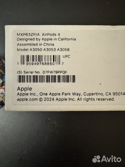 Наушники Apple AirPods 4 (без шумоподавления)