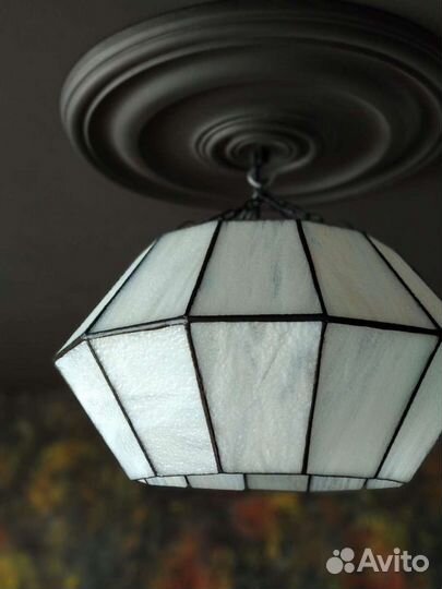 Светильник потолочный, витражная люстра