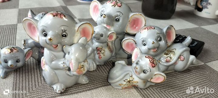 Фарфоровые статуэтки мышки. Оленёнок СССР