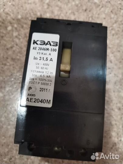 Автоматический выключатель ае 2043М-100 31,5 А