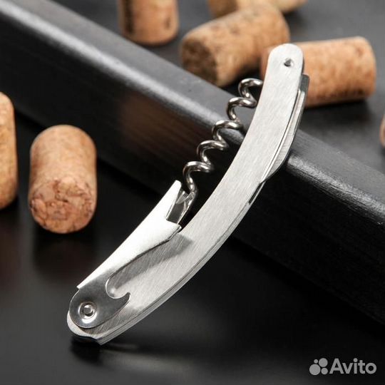 Штопор складной Доляна «Лёгкость», 11 см, цвет сер