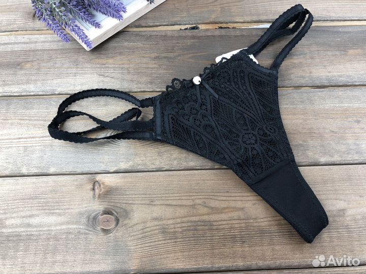 Трусы стринги черные Англия женские