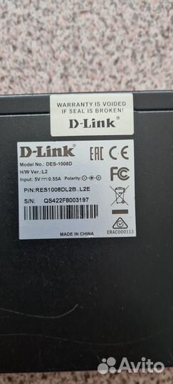 Коммутатор Switch Свитч D-link DES-1008D