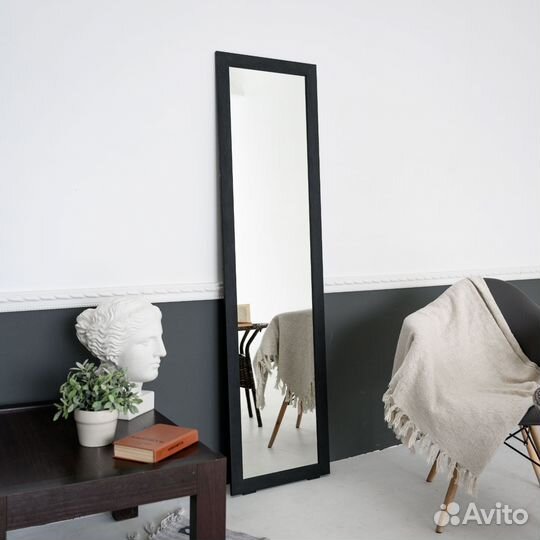 Зеркало напольное в полный рост в чёрной раме