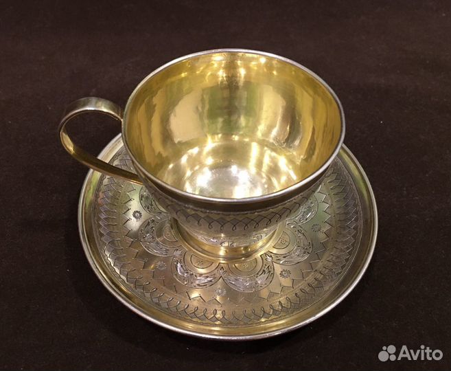 Чайная пара серебро 84 пробы 1868 год
