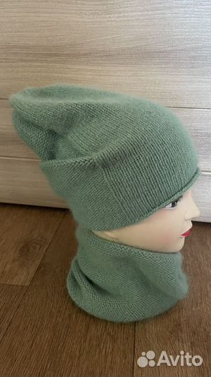 Шапка и снуд из пуха норки осень весна