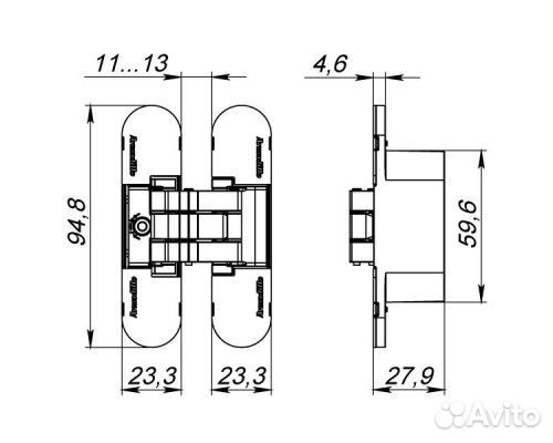 Петля скрытой установки Armadillo с 3D-регулировко