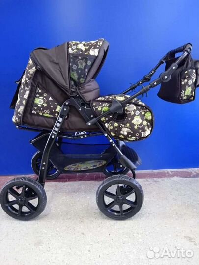 Коляска тёмно серая с совами