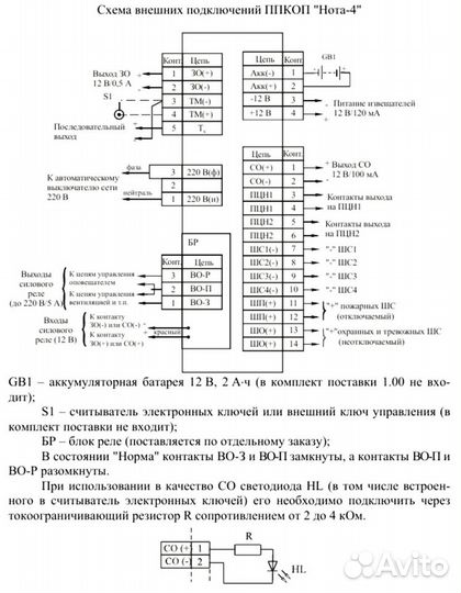 Нота-4 ппкоп Прибор охранно-пожарной сигнализации