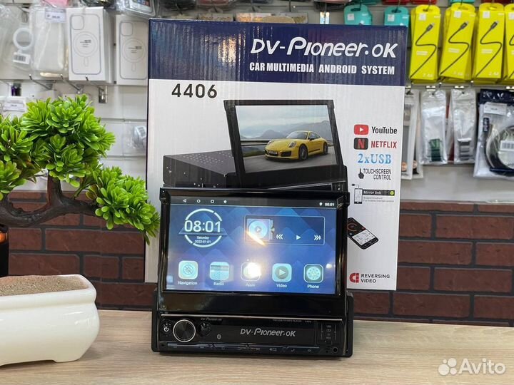 Магнитола на андроиде 2/32 pioneer.ok 4406 (новая)