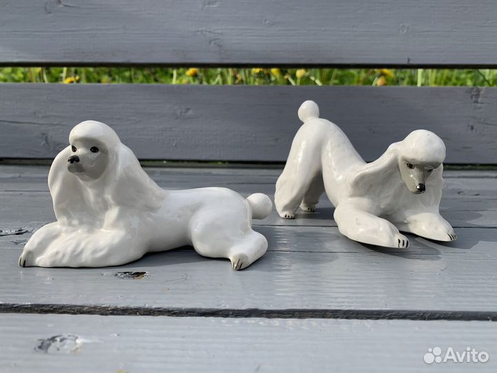 Пудель фарфоровая статуэтка