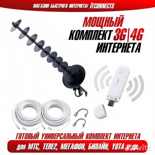 4G WiFi Модем + MiMO Антенна 17dBi Комплект