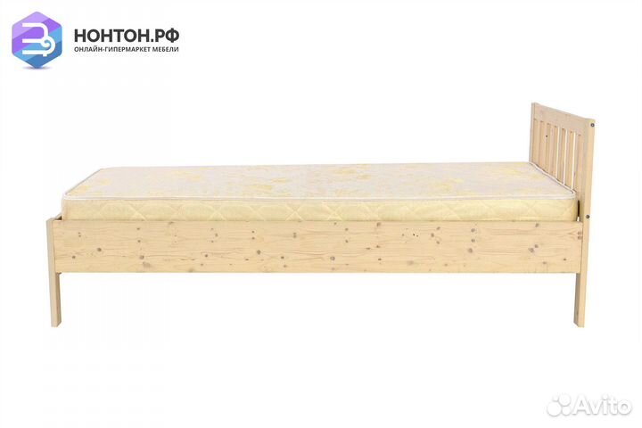 Кровать Массив 0.9 м выбеленная береза