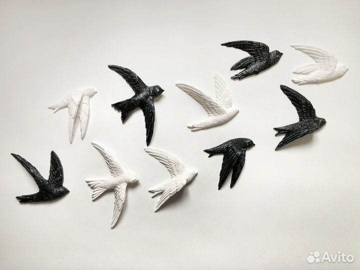 Силиконовые формы барельеф Полет стрижей 5 шт