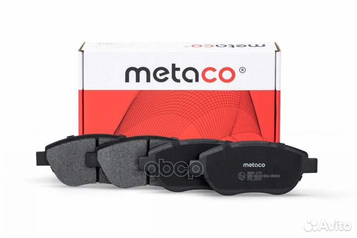 Колодки тормозные передние к-кт '3000-173 metaco