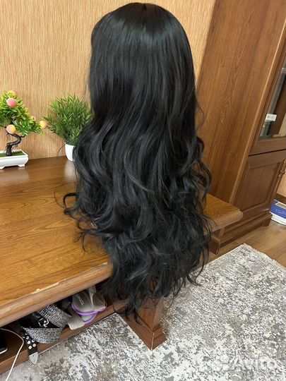 Парик черный каскад волна 70 см