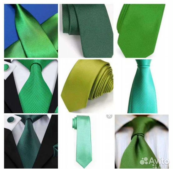Зелёный мятный галстук