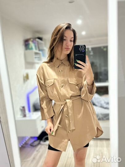 Длинная рубашка с ремнем