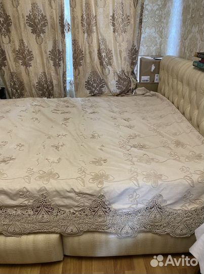 Покрывало и 2 подушки беж хлопок