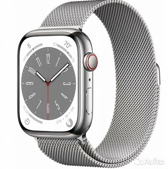 Apple Watch s8 845 silver stainless steel milano l