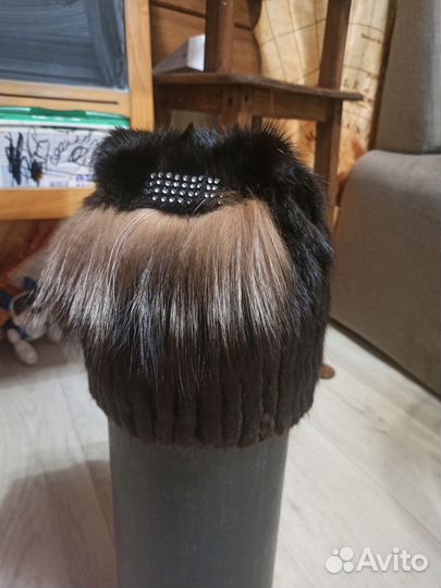 Шапка вязаная норка