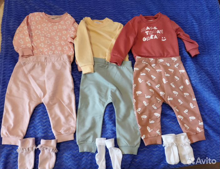 Детские вещи пакетом 68-74 (29 шт+носки 17 пар)