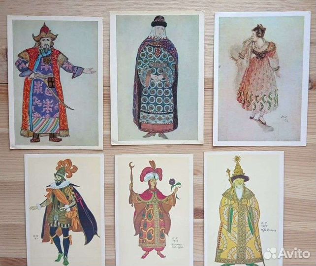 24 Эскизов театральных костюмов, набор открыток
