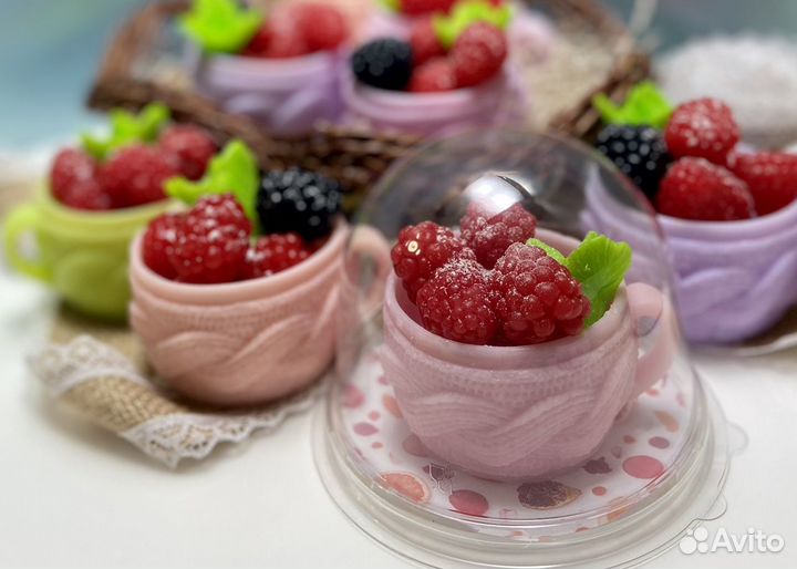 Мыло ручной работы.Мыльные чашечки с ягодками