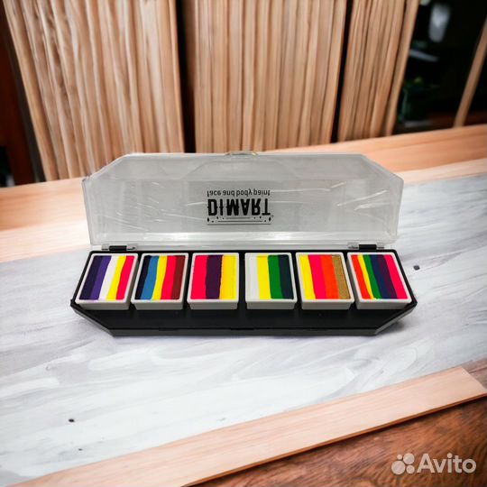 Краски для аквагрима «Dimart» палетка из 6 кейков
