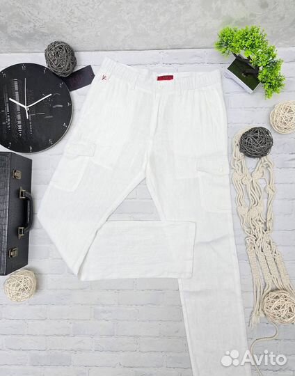 Брюки из льна Isaia