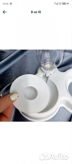 Миска для животных на подставке с автопоилкой