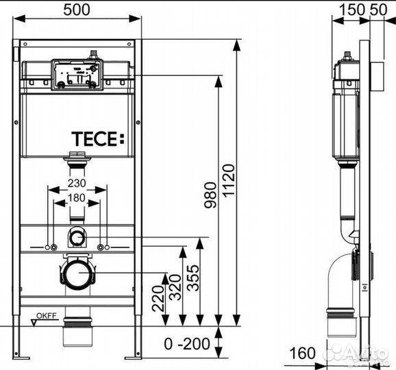 Инсталляция для унитаза тесе tecebase 2.0 9400413