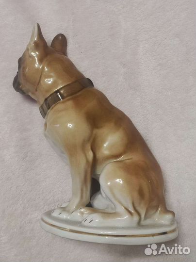 Статуэтка Бульдог, фарфор лфз СССР