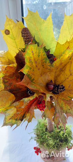 Топиарий из кофейных зёрен, натуральных материалов