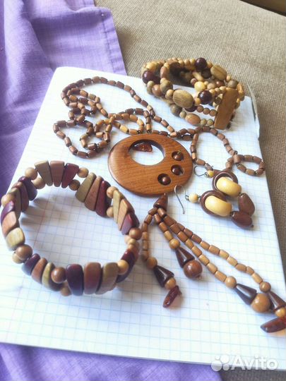 Бусы, браслеты,серьги из дерева