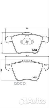 Колодки тормозные дисковые перед P24077 Brembo