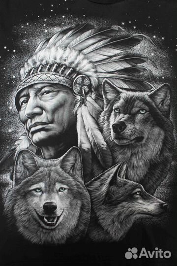 Футболка Indians & Wolves, размер L