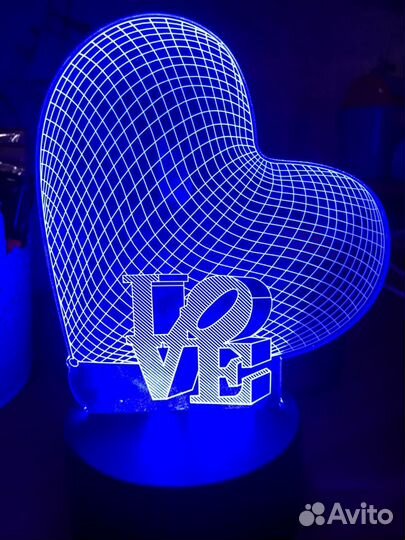 3D светильник 14 февраля Сердце Love Новый