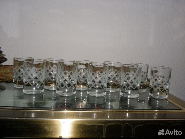Комплект немецких хрустальн рюмок На 10 персон