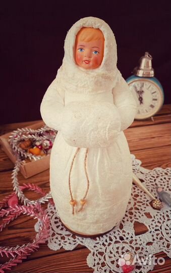 Снегурочка в ретро стиле (ватная игрушка)