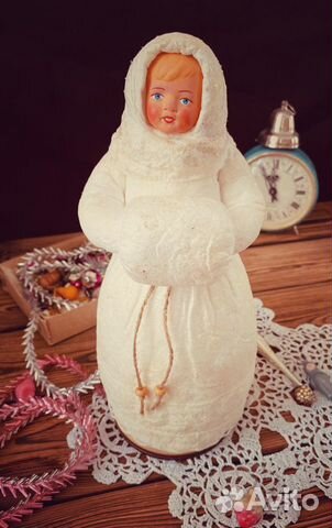 Снегурочка в ретро стиле (ватная игрушка)