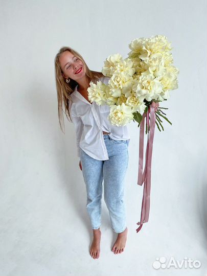 Французские розы, букет белых роз