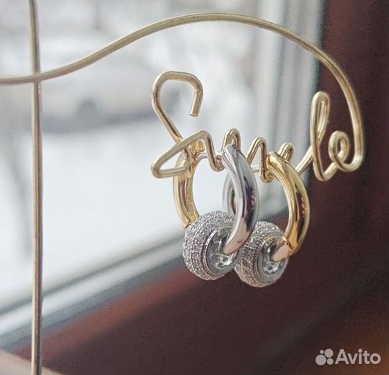 Биколорные серьги-конго